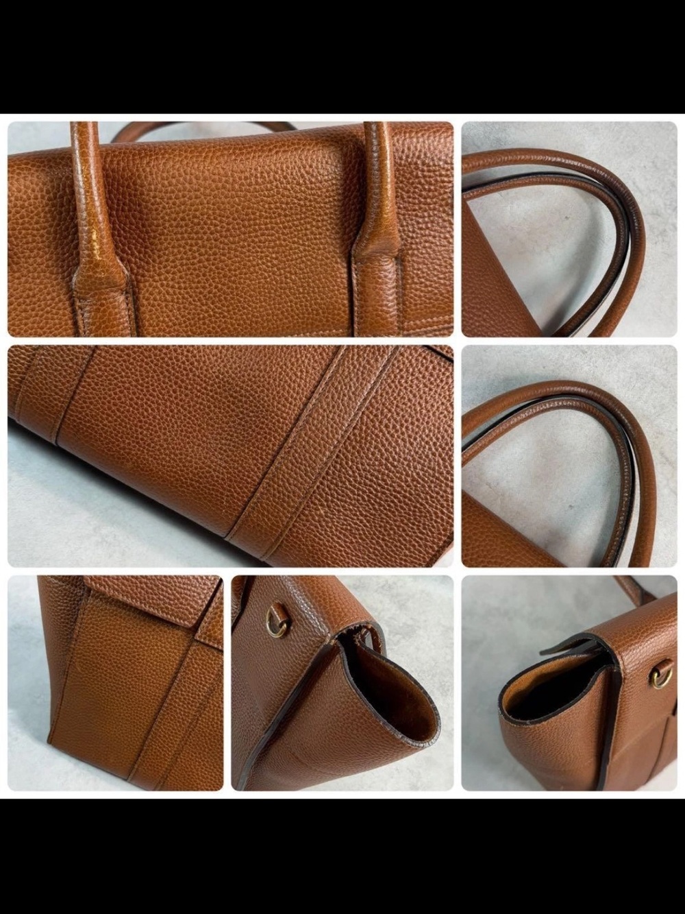 Mulberry Brown Pebbled Leather Bayswater Tote with Strap - Picture 8 of 11